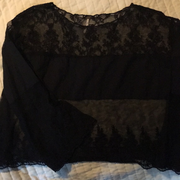 Black lace Free People top - Picture 1 of 3